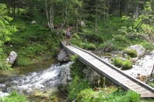 Dolomity. Wodospady Fanes.